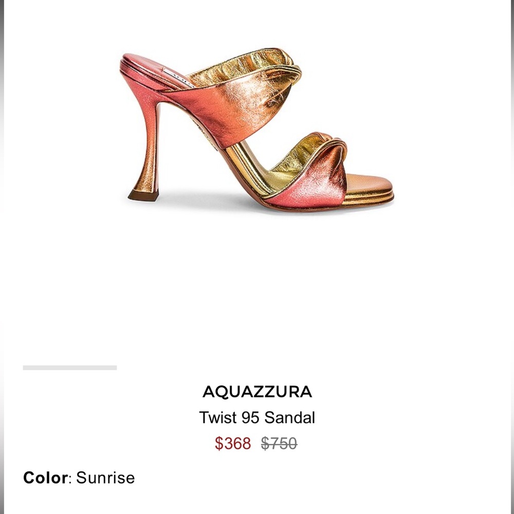 Aquazzura ‘Twist’ Metallic Sunrise Ombré 95mm heels